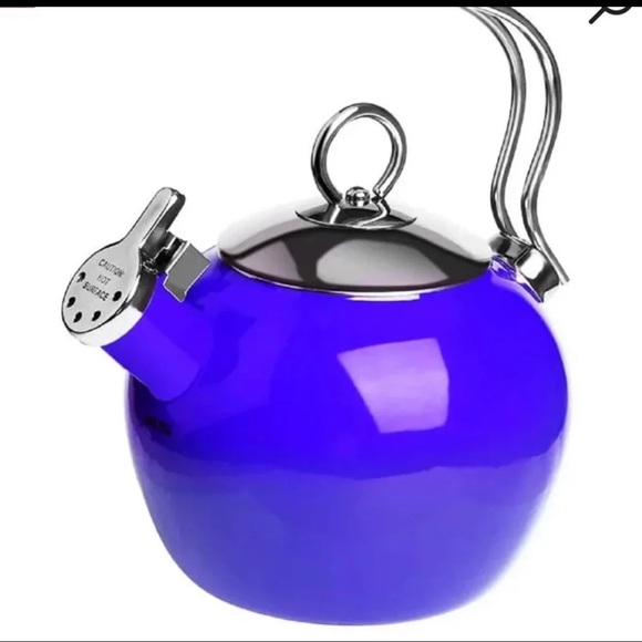 Blue AIDEA 1.7 Quart Whistling Enamel Stainless Steel T Stovetop Tea Kettle - Picture 2 of 12
